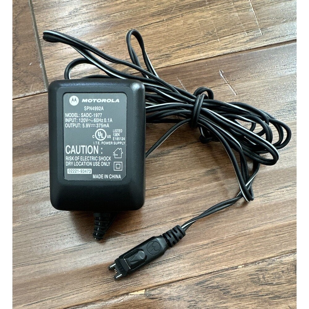 Motorola SPN4992A SADC-1977 5.9V 375mA AC/DC Adapter 6ft US Plug Black